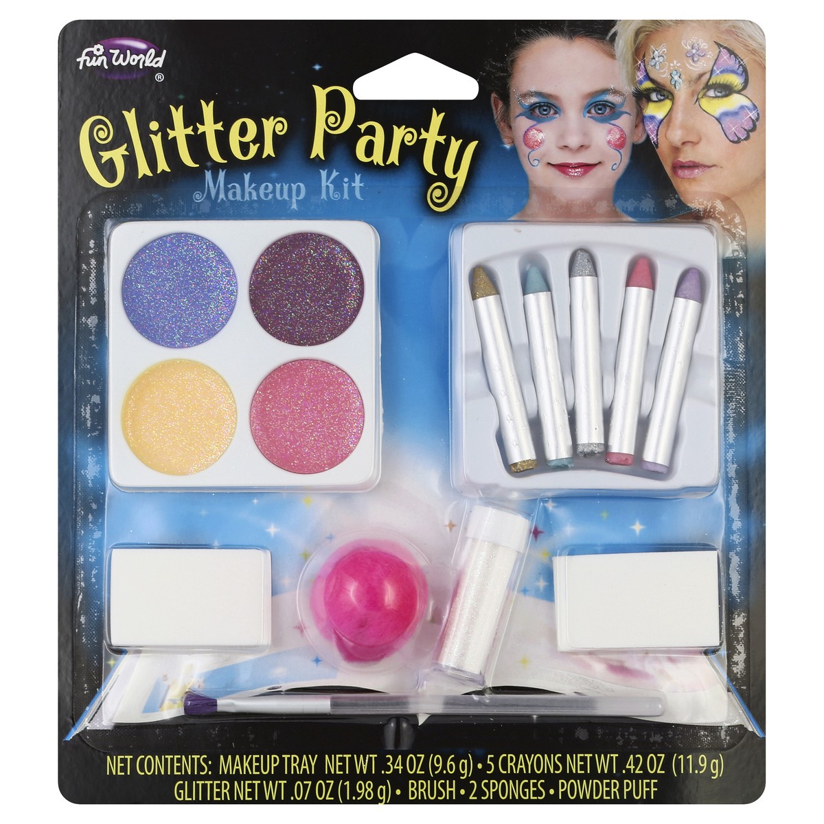 slide 2 of 3, Fun World Party Glitter Makeup Kit, 1 ct