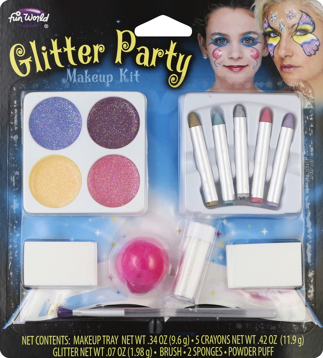 slide 1 of 3, Fun World Party Glitter Makeup Kit, 1 ct