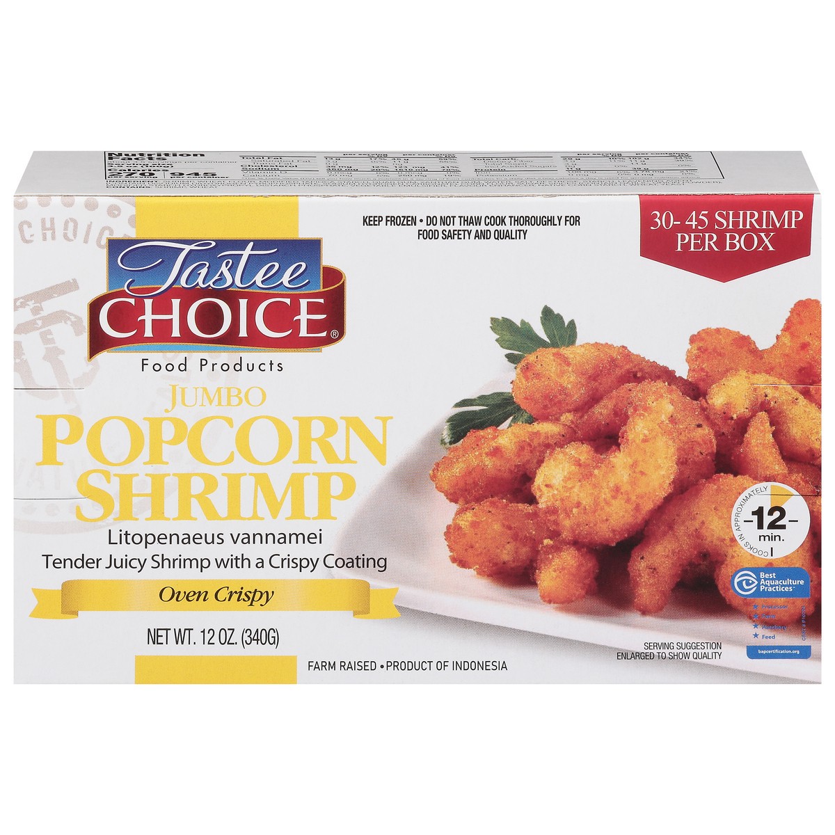 slide 10 of 16, Tastee Choice Jumbo Oven Crispy Popcorn Shrimp 12 oz, 12 oz