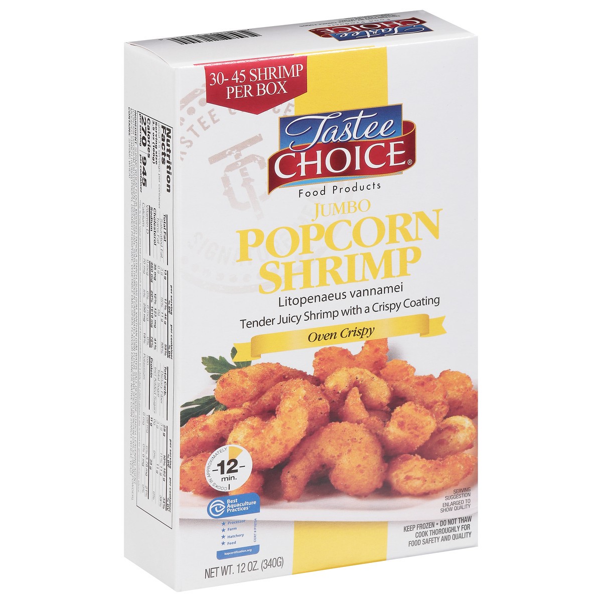 slide 9 of 16, Tastee Choice Jumbo Oven Crispy Popcorn Shrimp 12 oz, 12 oz