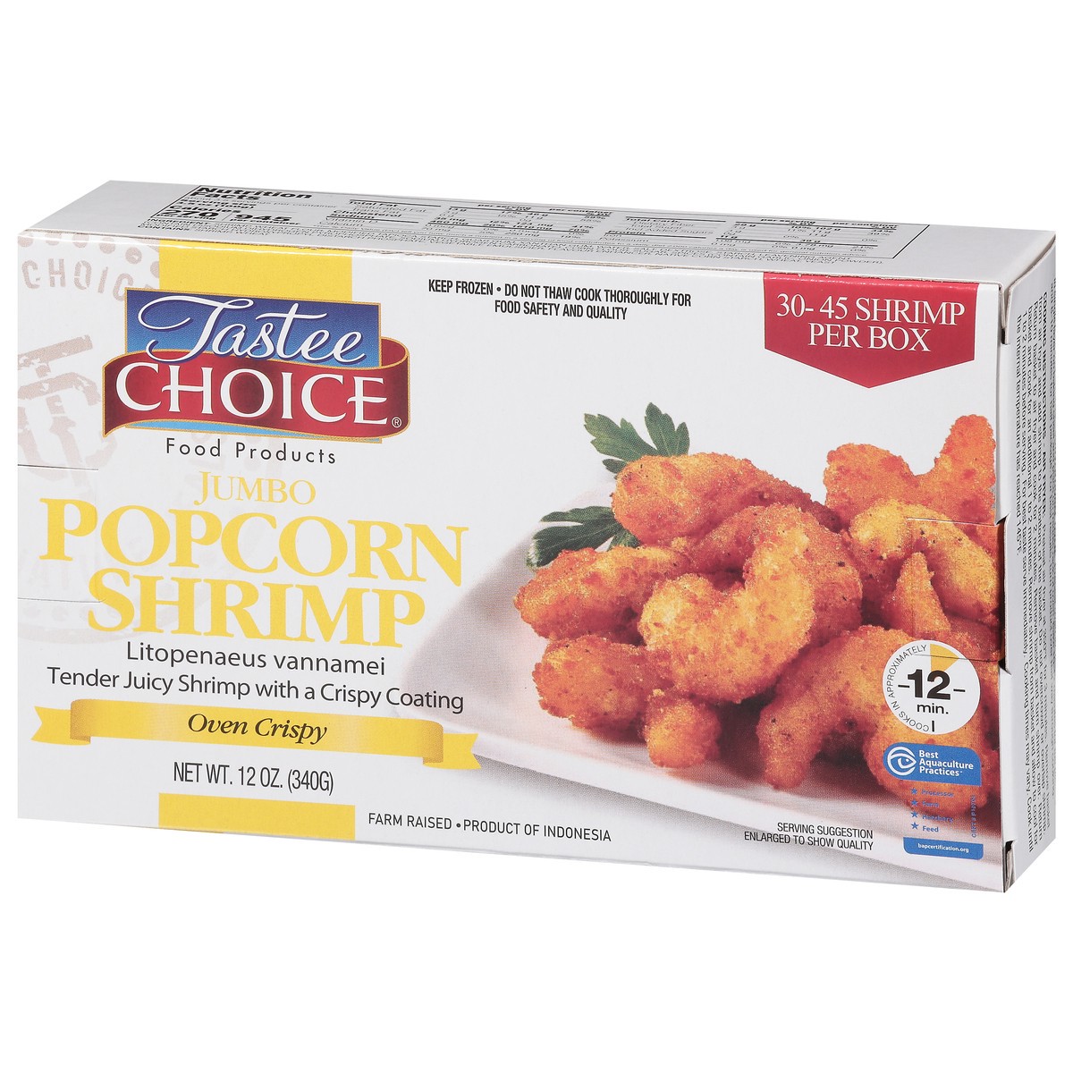 slide 2 of 16, Tastee Choice Jumbo Oven Crispy Popcorn Shrimp 12 oz, 12 oz