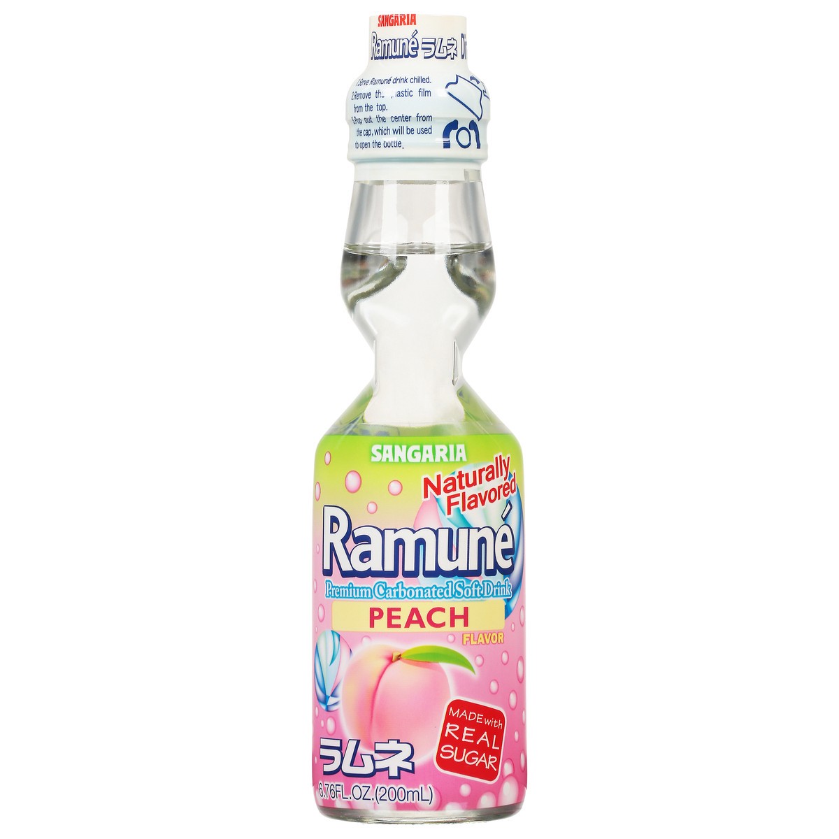 slide 1 of 9, Ramune Peach Flavor Soft Drink - 6.76 oz, 6.76 oz