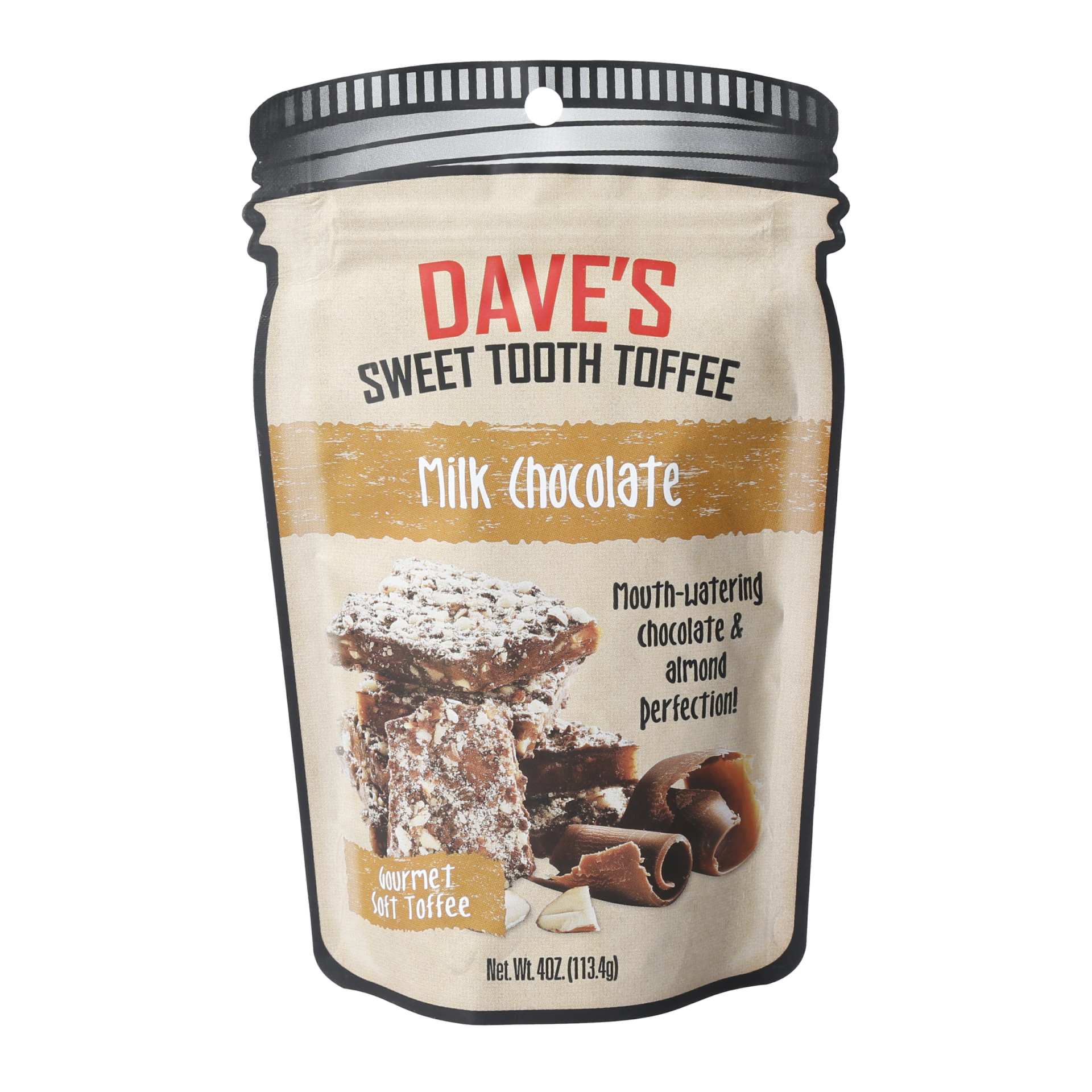 slide 1 of 1, Dave's Sweet Tooth Toffee Milk Chocolate, 4 oz