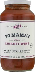 Yo Mama's Divine Chianti Wine Tomato Sauce 25 oz Jar