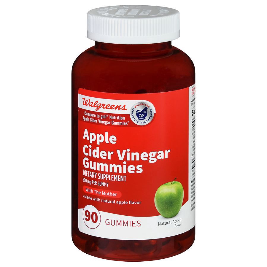 slide 1 of 5, Walgreens Apple Cider Vinegar Gummies with The Mother 500mg Natural Apple, 90 ct