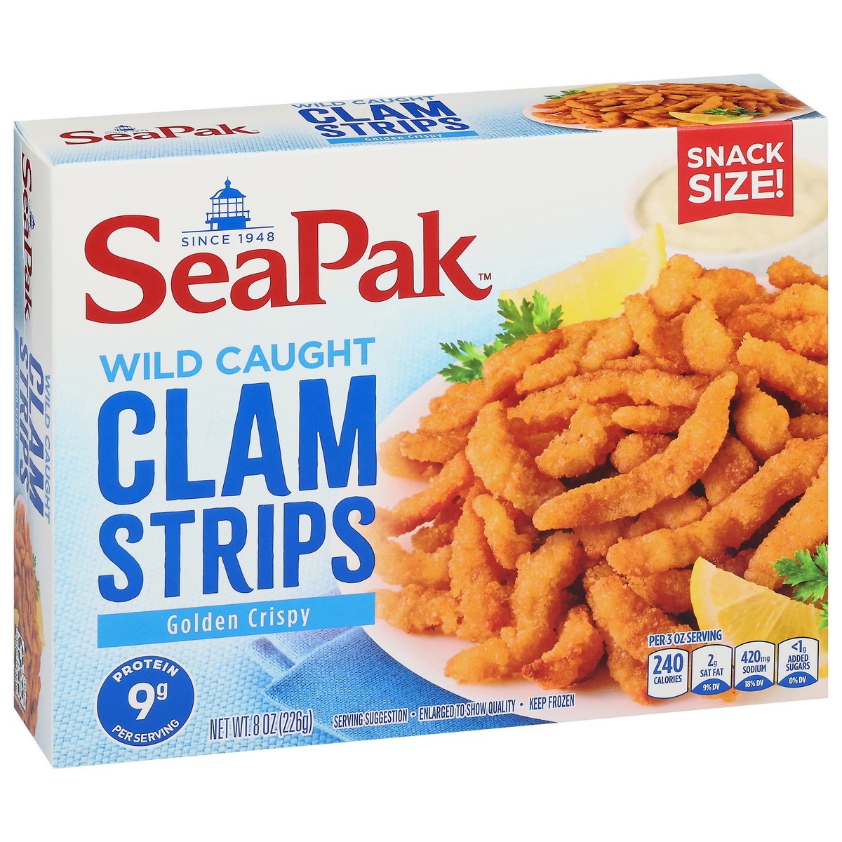 slide 12 of 12, SeaPak Clam Strips Snack Size, 8 oz