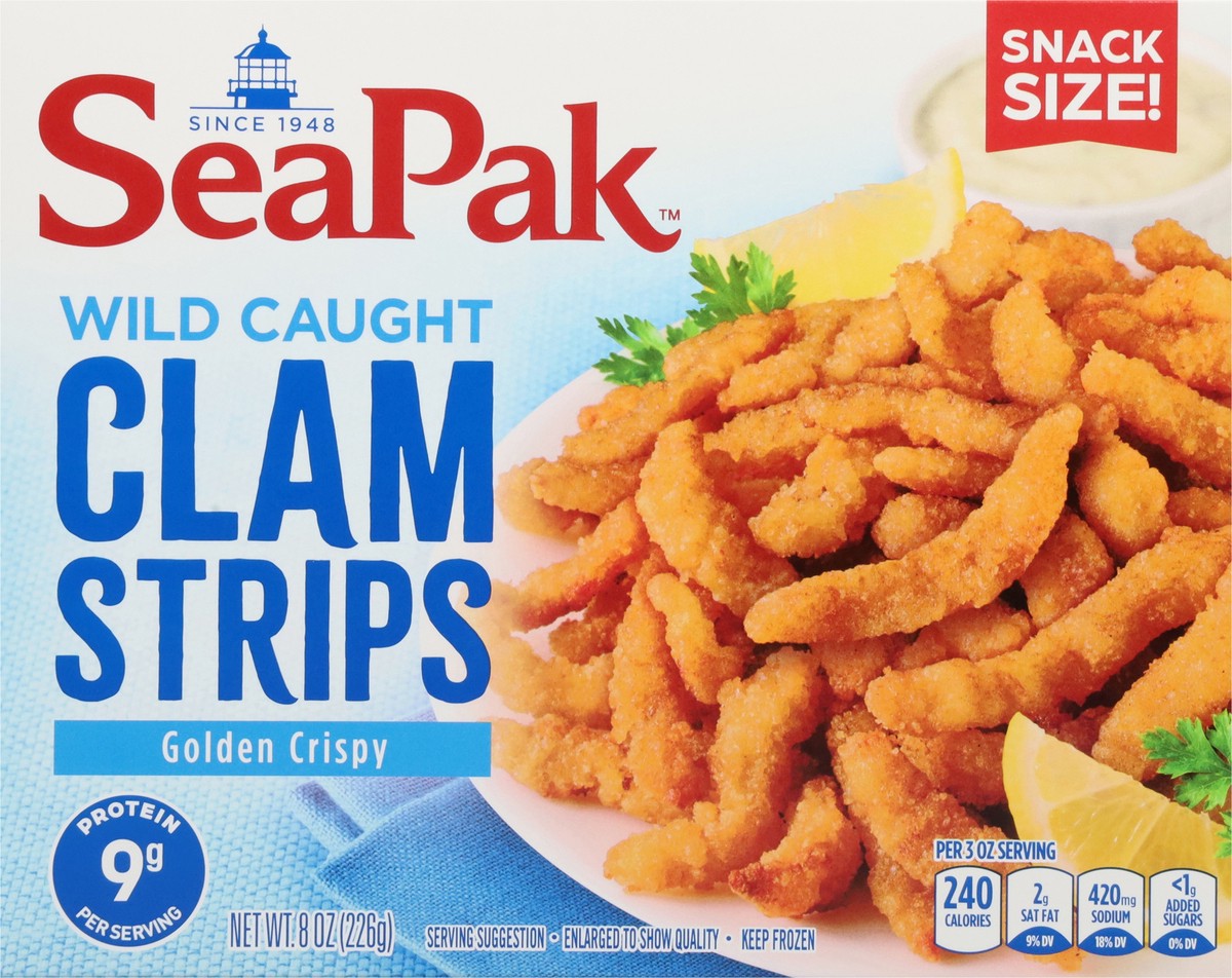 slide 11 of 12, SeaPak Clam Strips Snack Size, 8 oz