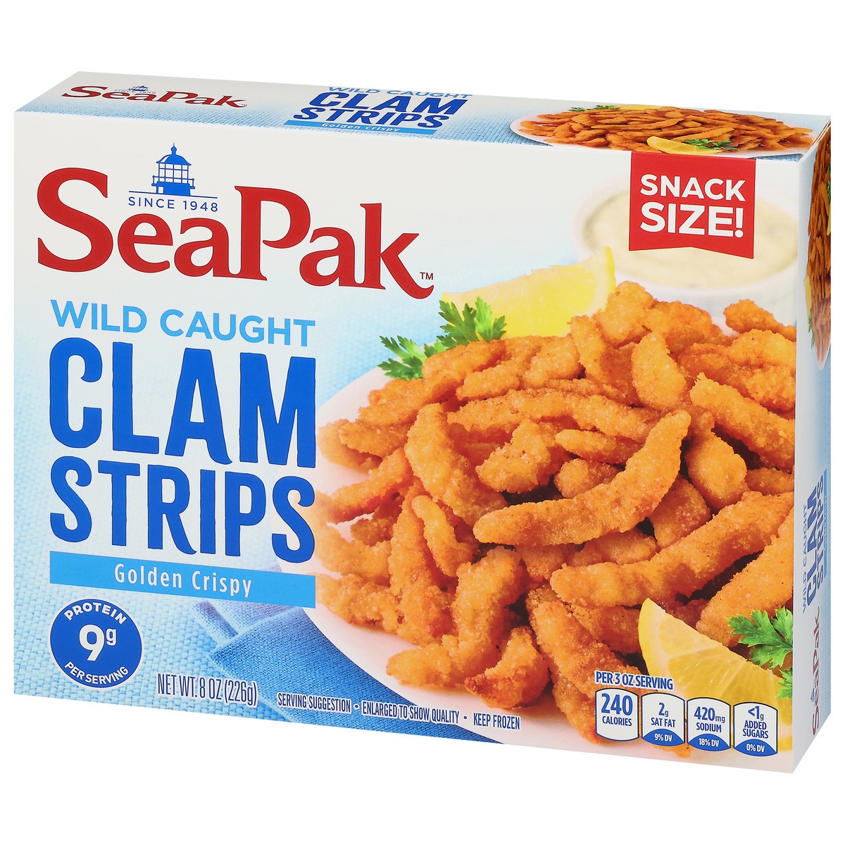 slide 9 of 12, SeaPak Clam Strips Snack Size, 8 oz