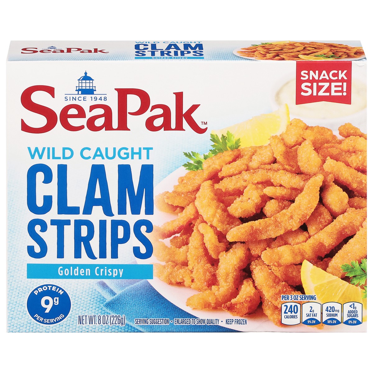 slide 1 of 12, SeaPak Clam Strips Snack Size, 8 oz