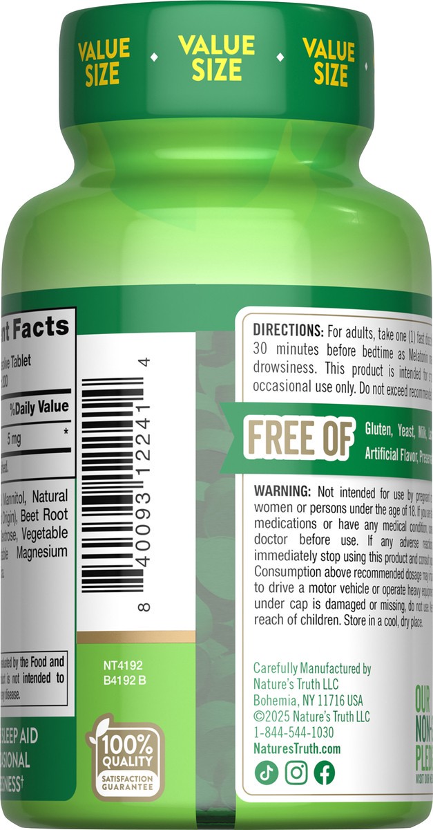 slide 9 of 11, Nature's Truth Melatonin 5 mg 200 Tablets, 200 ct
