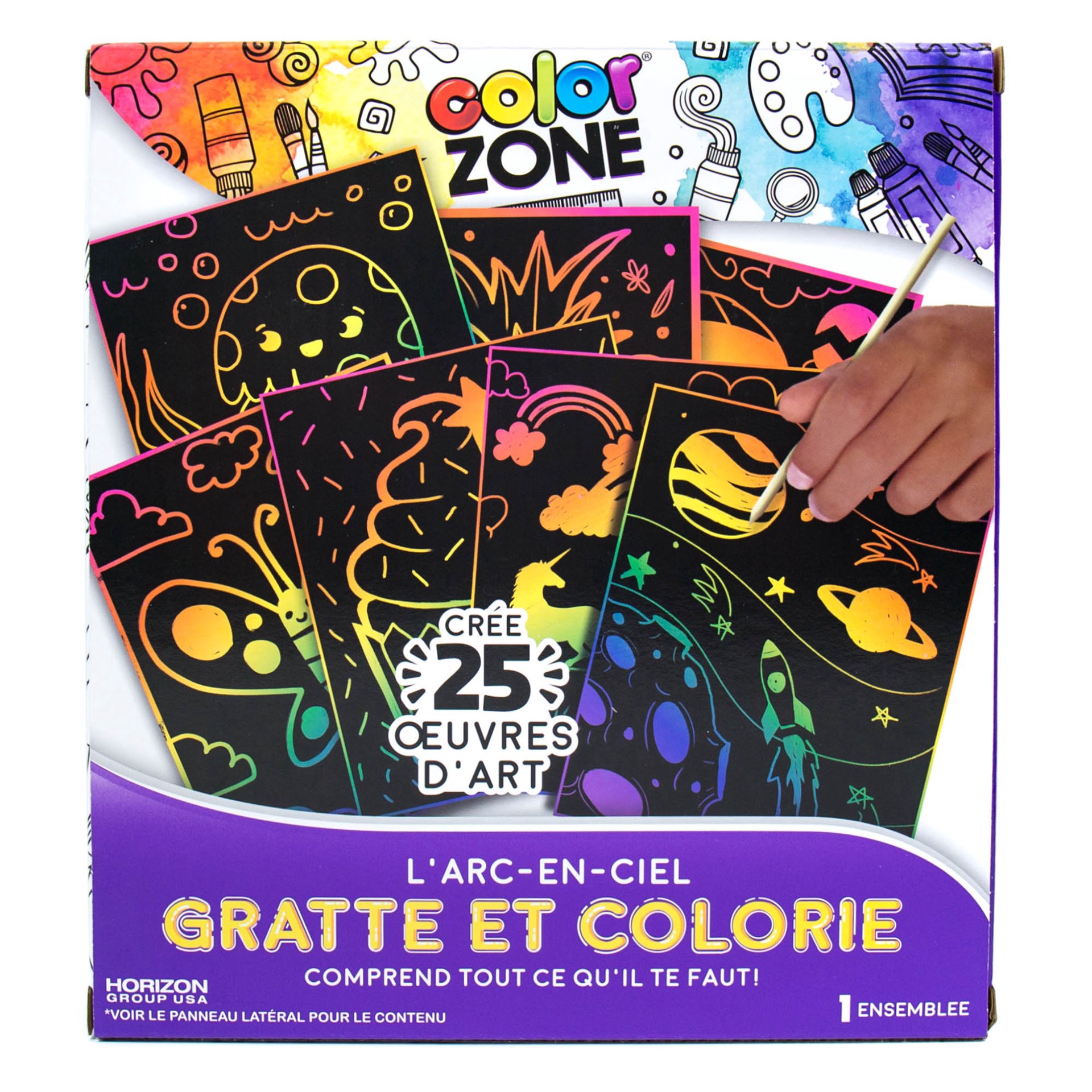 slide 2 of 5, Color Zone Rainbow Scratch N' Color, 1 ct