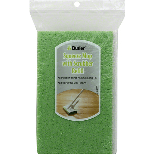 slide 1 of 1, Butler Mop Refill, Squeeze Mop With Scrubber, 1 ct