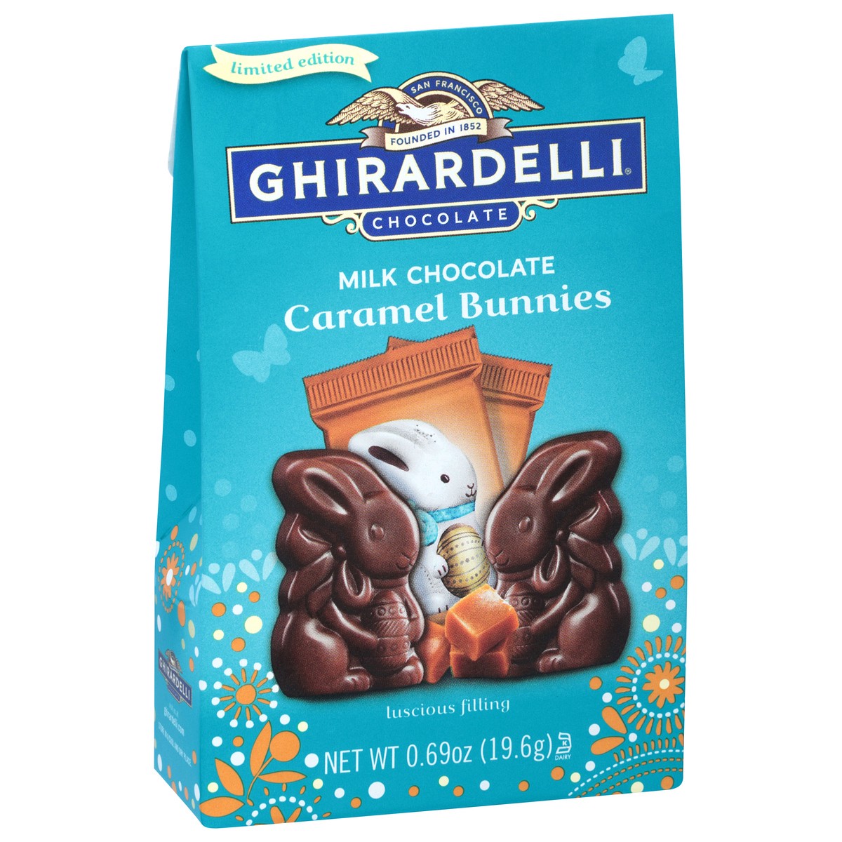 slide 7 of 9, GHIRARDELLI Caramel Milk Chocolate Bunnies, .69 oz Bag, 0.6 oz