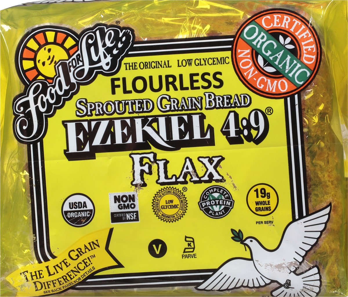 slide 6 of 9, Food for Life Ezekiel 4:9 Flourless Flax Bread 24 oz, 24 oz