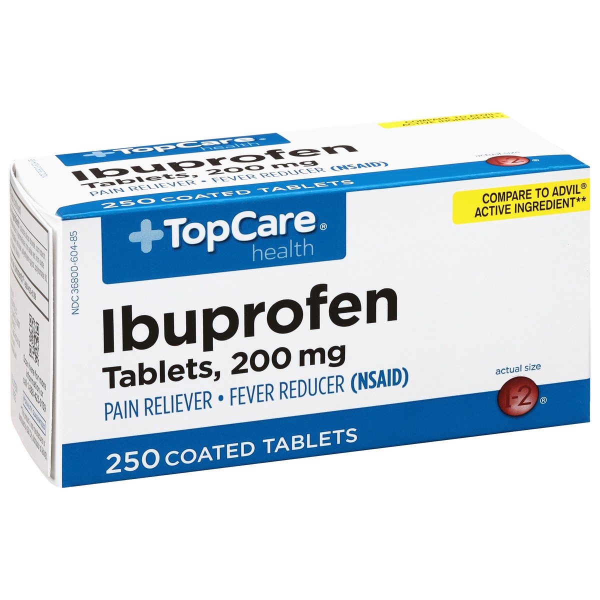 slide 7 of 9, TopCare Ibuprofen 200mg Tablets, 250 ct