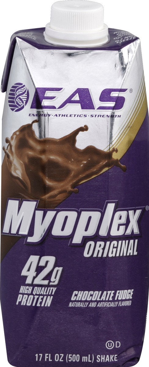 slide 4 of 5, EAS Myoplex Original Single Ready-To-Drink Chocolate Fudge Protein Shake, 17 oz