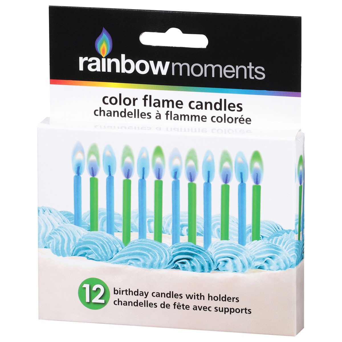 slide 3 of 12, Rainbow Moments Color Flames Birthday Candles with Holders 12 ea, 12 ct
