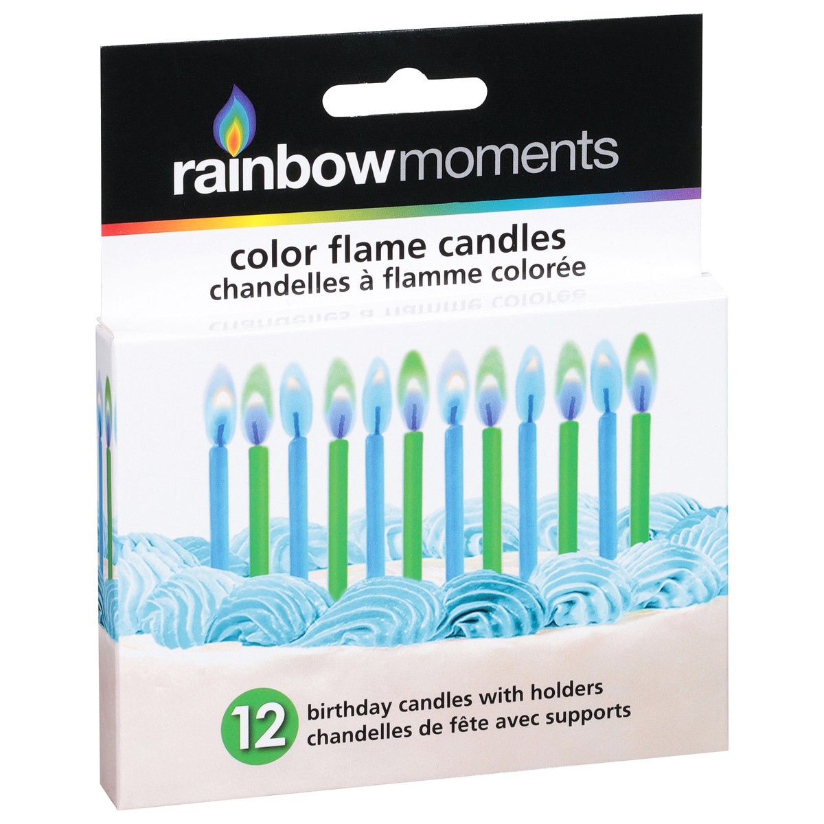 slide 8 of 12, Rainbow Moments Color Flames Birthday Candles with Holders 12 ea, 12 ct