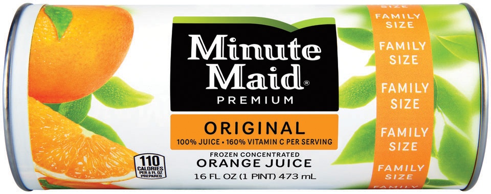 slide 1 of 1, Minute Maid Premium Original Orange Juice Frozen Concentrate, 16 fl oz