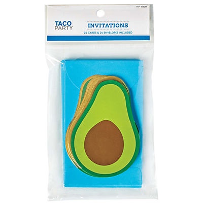 slide 1 of 1, Destination Holiday Taco Party Avocado Invitations with Envelopes, 24 ct