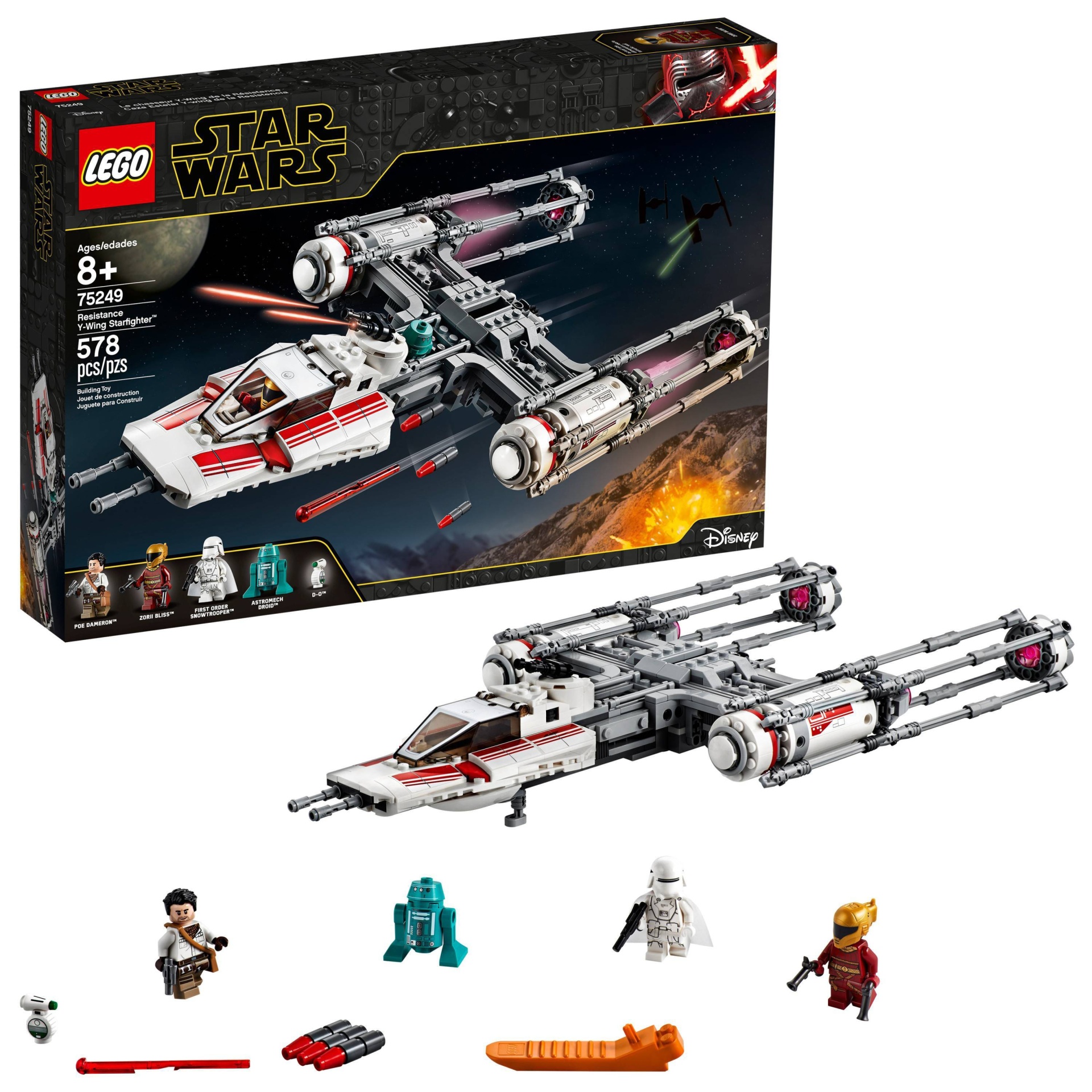 slide 1 of 7, LEGO Star Wars: The Rise of Skywalker Resistance Y-Wing Starfighter 75249 New Advanced Collectible Starship Model Building Kit, 1 ct