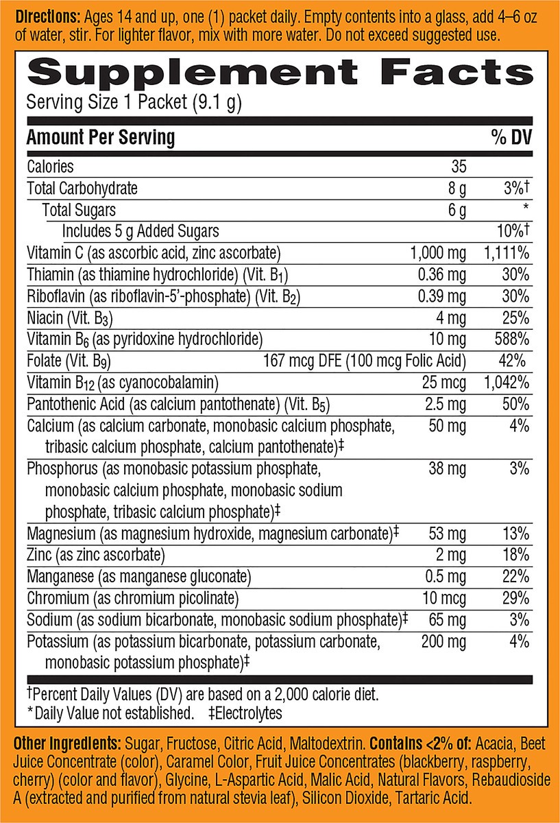 slide 5 of 12, Emergen-C Dietary Supplement in Raspberry Flavor, 10 ct; 0.33 oz