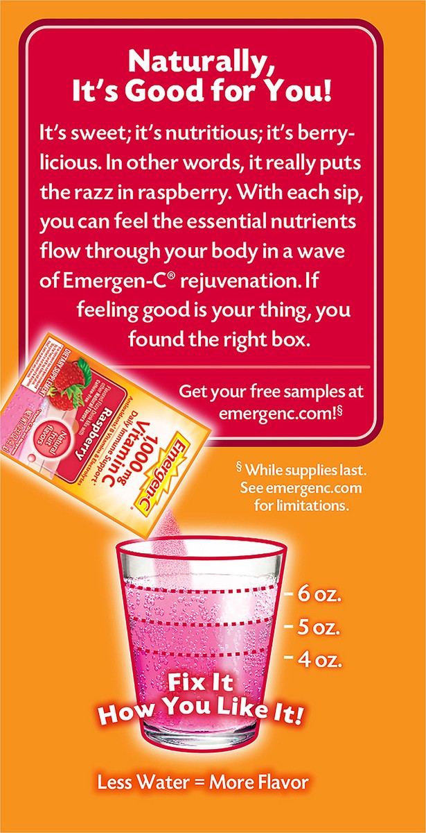 slide 11 of 12, Emergen-C Dietary Supplement in Raspberry Flavor, 10 ct; 0.33 oz