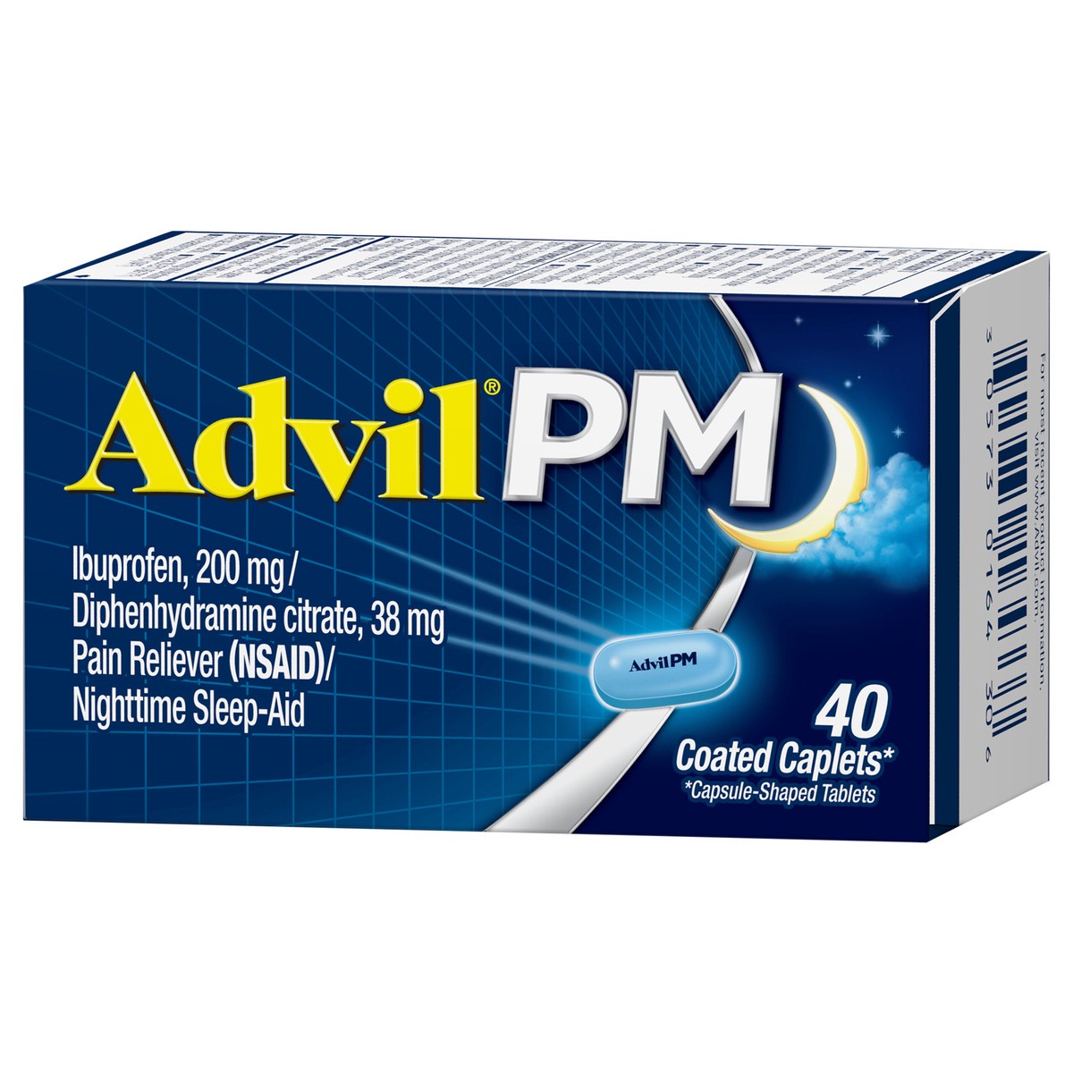 slide 3 of 9, AdvilPM Pain And Nighttime Sleep Aid Caplets - Ibuprofen (NSAID), 40 ct