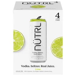 Nutrl Lime Vodka Seltzer 4 Pack 12 fl oz Cans