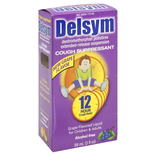 slide 1 of 1, Delsym Kids Cough Suppressant Grape Flavor, 3 oz