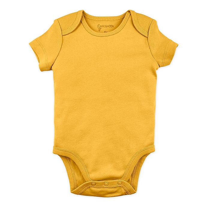 slide 2 of 8, Mac & Moon Newborn Solid Short Sleeve Organic Cotton Bodysuits - Orange/Yellow, 5 ct