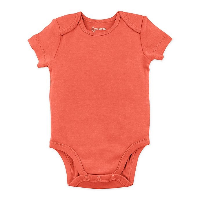 slide 8 of 8, Mac & Moon Newborn Solid Short Sleeve Organic Cotton Bodysuits - Orange/Yellow, 5 ct
