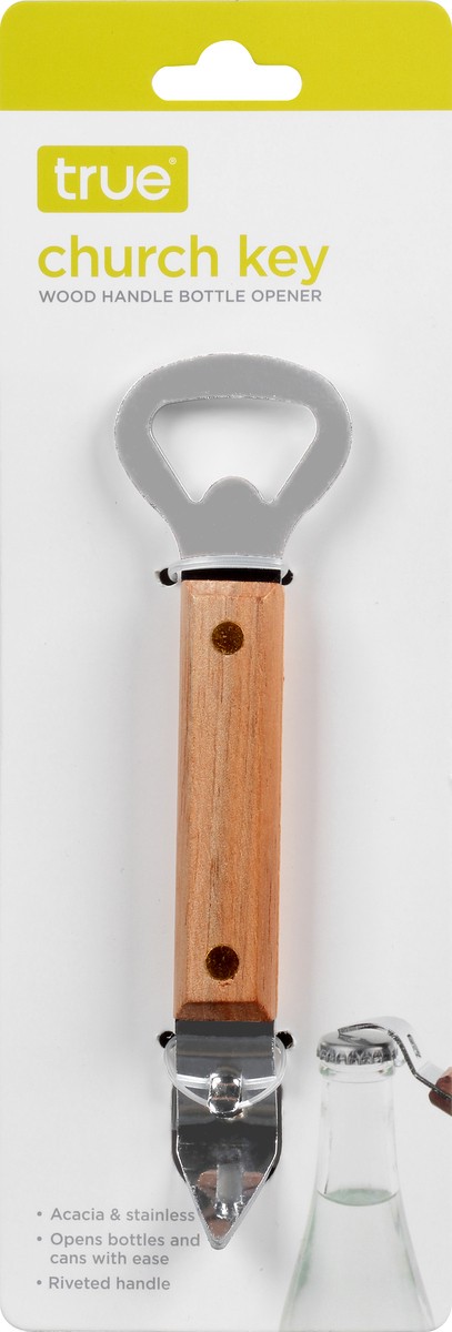 slide 4 of 10, TRUE Church Key Wood Handle Bottle Opener 1 ea, 1 ct