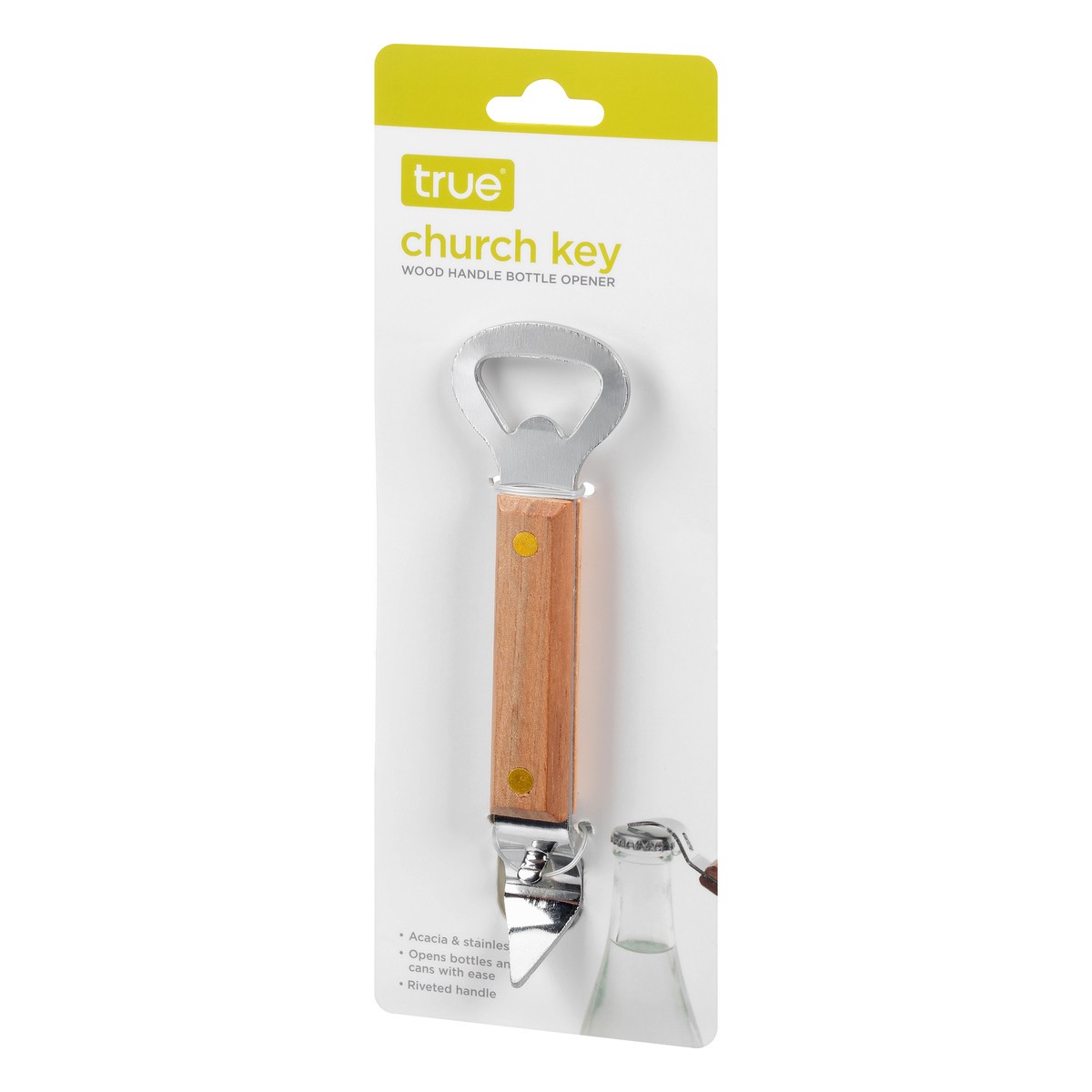 slide 3 of 10, TRUE Church Key Wood Handle Bottle Opener 1 ea, 1 ct