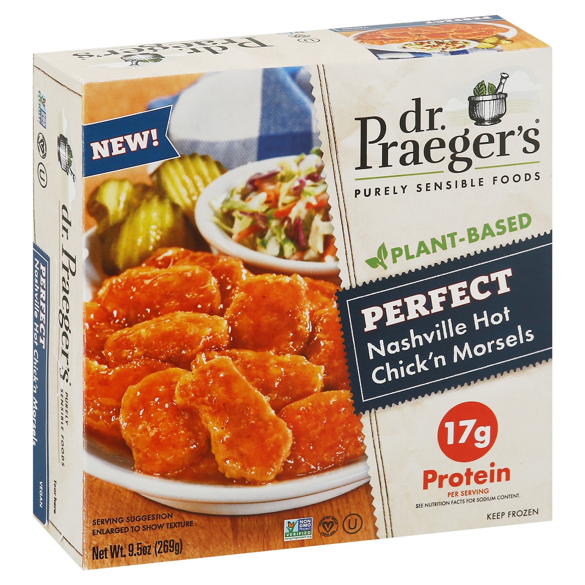 slide 2 of 9, Dr. Praeger's Nashville Hot Chick'N, 9.5 oz