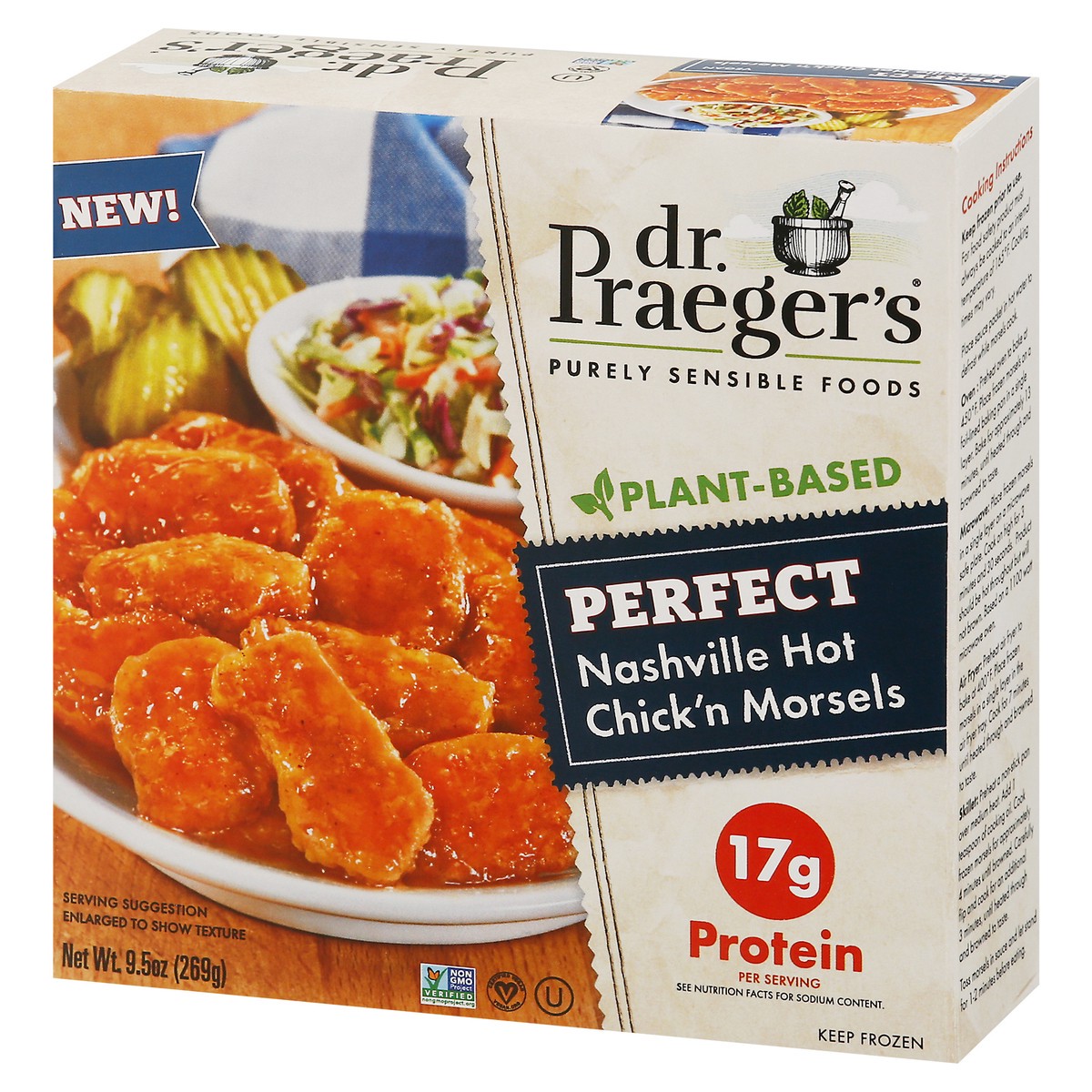 slide 3 of 9, Dr. Praeger's Nashville Hot Chick'N, 9.5 oz