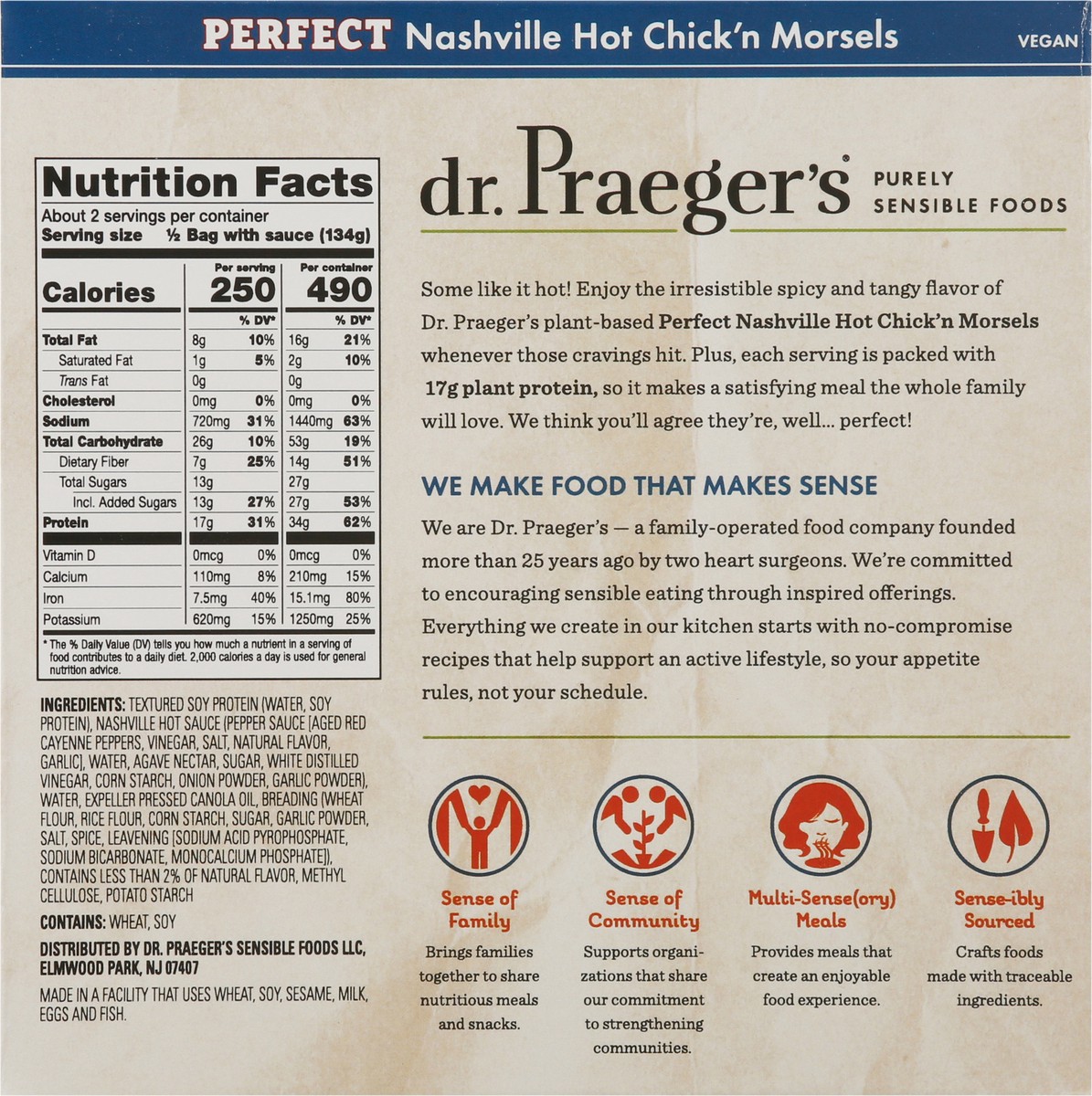slide 5 of 9, Dr. Praeger's Nashville Hot Chick'N, 9.5 oz