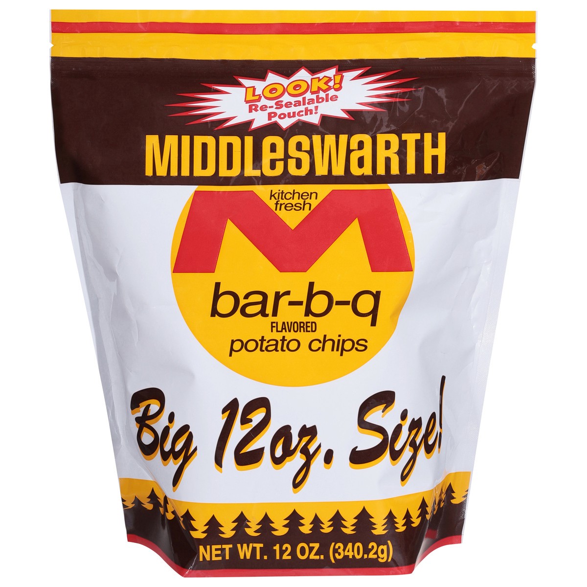 slide 1 of 9, Middleswarth Bar-B-Q Flavored Potato Chips Big Size 12 oz, 15 oz