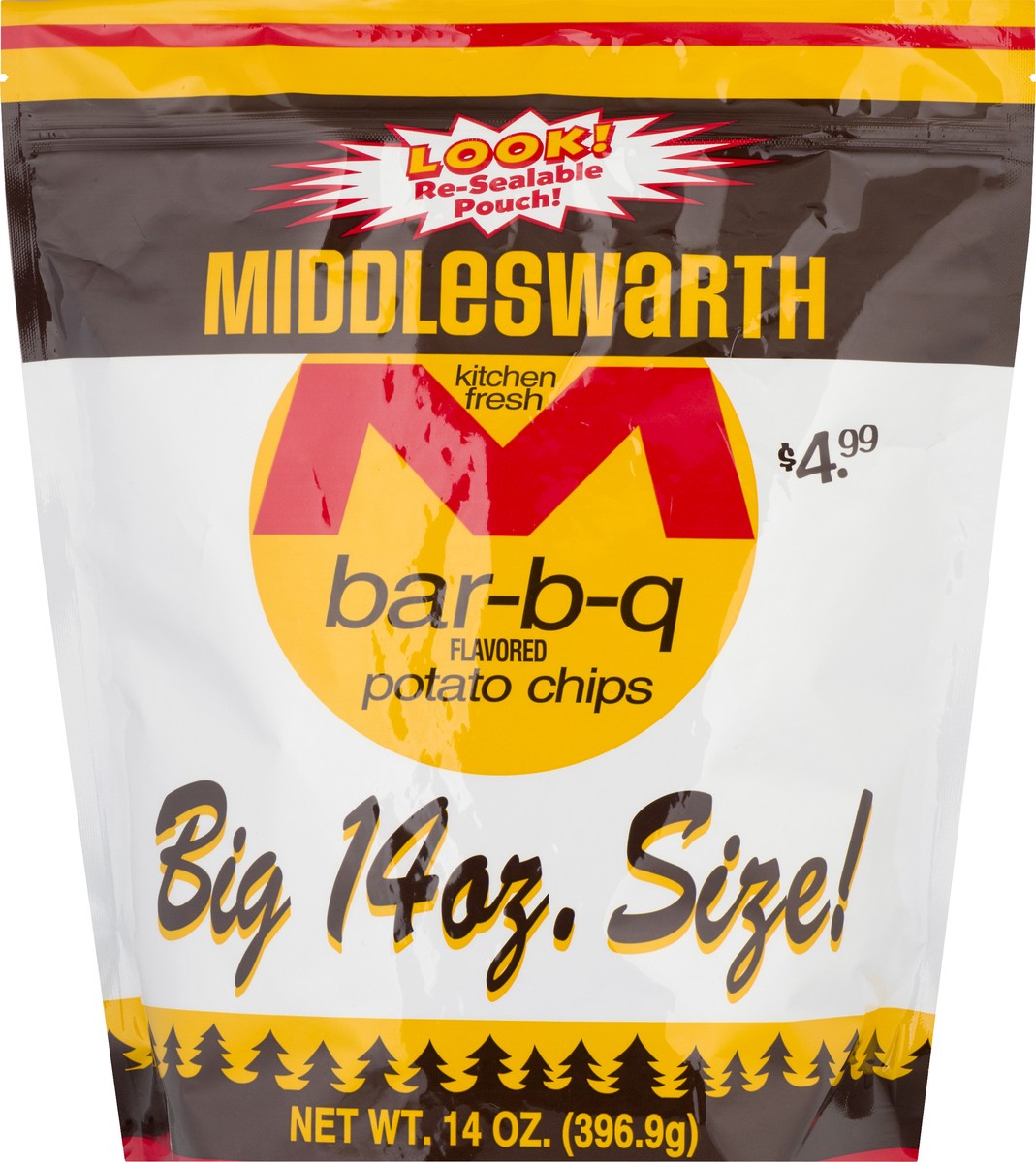 slide 9 of 9, Middleswrath Big Size BBQ Flavored Potato Chips 14 oz, 15 oz