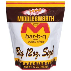 Middleswarth Bar-B-Q Flavored Potato Chips Big Size 12 oz