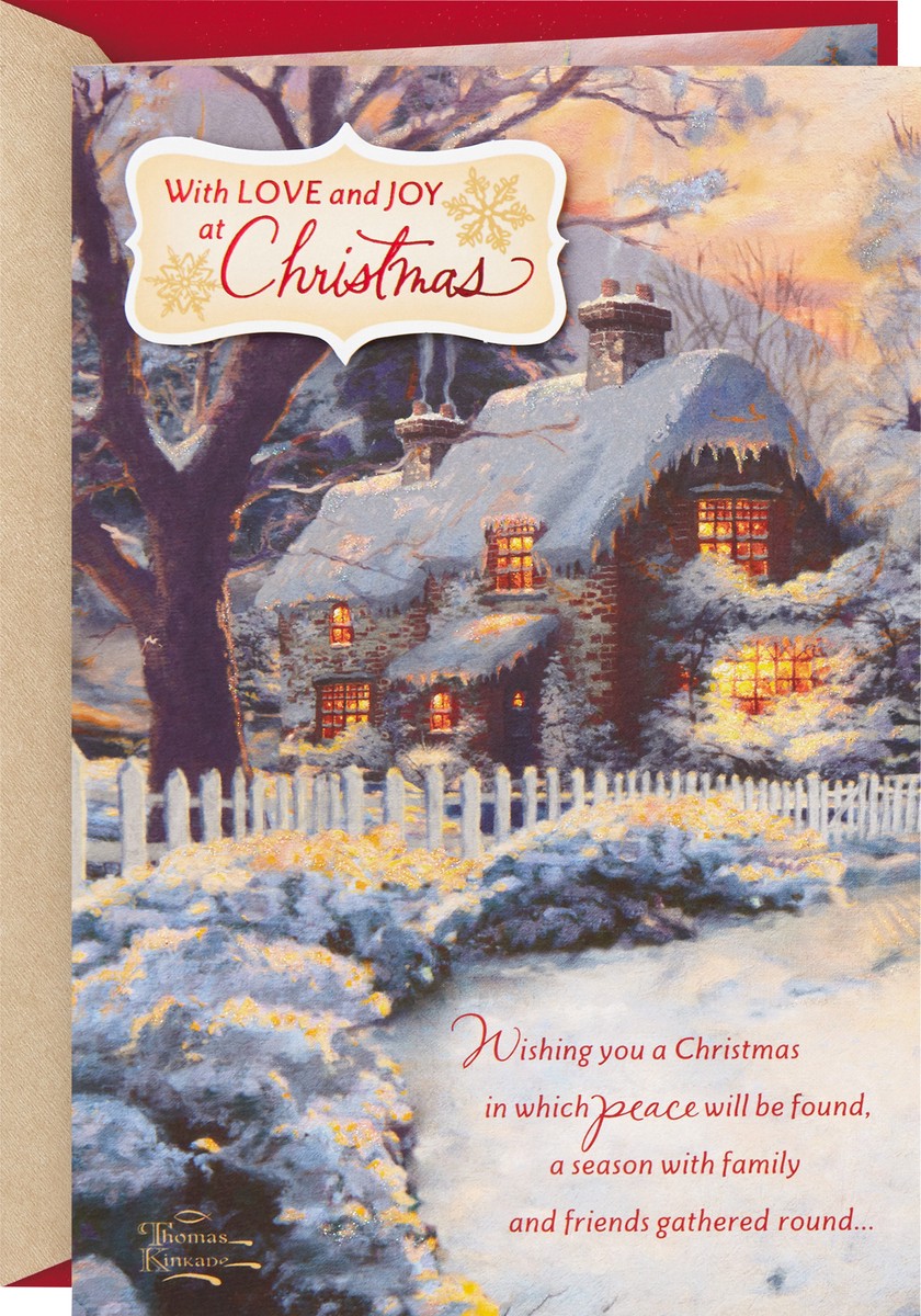 slide 3 of 3, Hallmark Thomas Kinkade Christmas Card (Snow Cabin), 1 ea