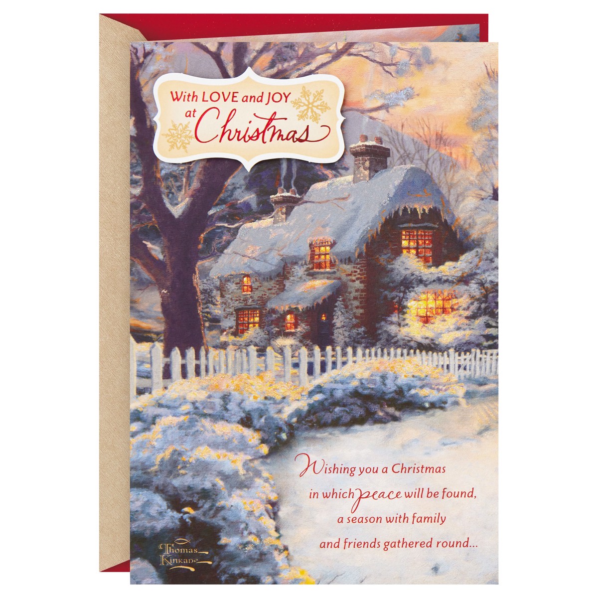 slide 1 of 3, Hallmark Thomas Kinkade Christmas Card (Snow Cabin), 1 ea