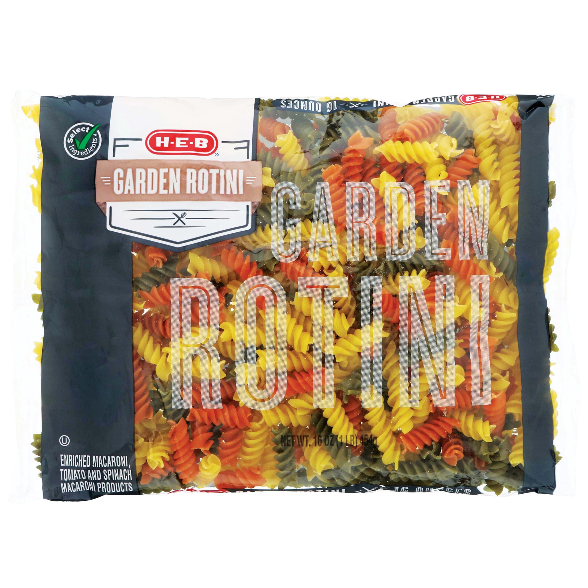 slide 1 of 1, H-E-B Garden Rotini, 16 oz