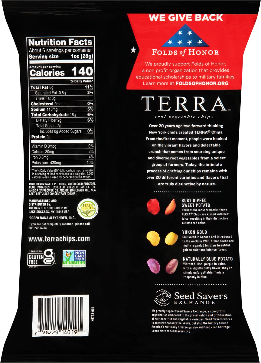 slide 3 of 7, Terra Red, White & Blues Sea Salt Real Vegetable Chips 5.5 oz. Bag, 5.5 oz