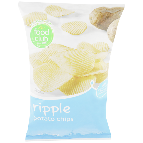 slide 1 of 1, Food Club Ripple Potato Chips, 8 oz
