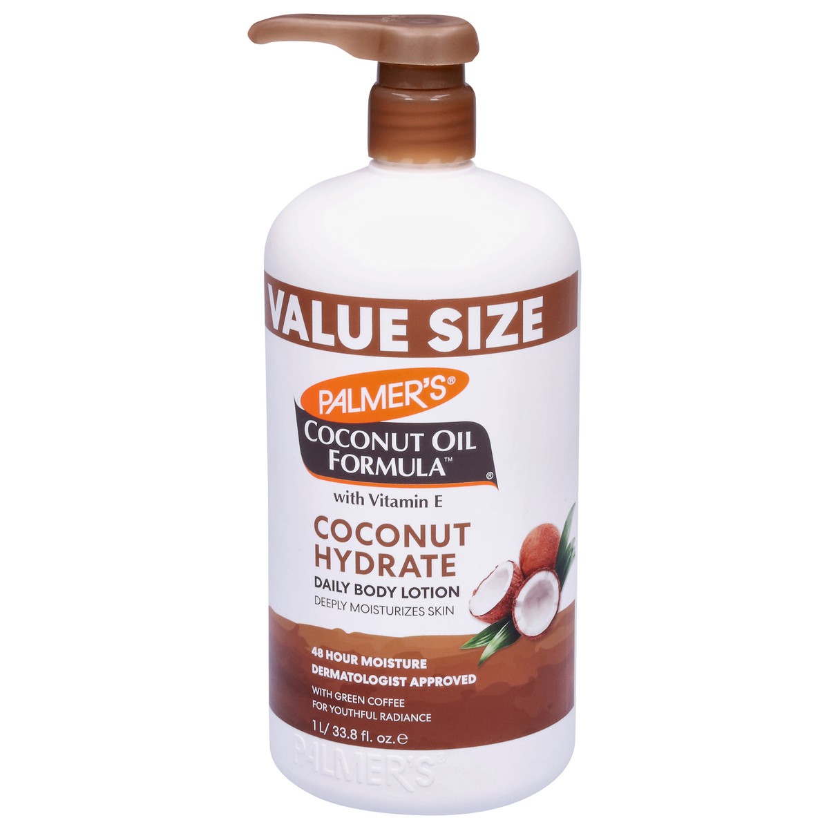 slide 5 of 9, Palmer's Coconut Oil Formula Daily Coconut Hydrate Body Lotion Value Size 33.8 fl oz, 33.8 fl oz