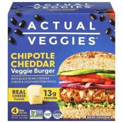 Actual Veggies Burger Veggie Chipotle Cheddar - 12 OZ