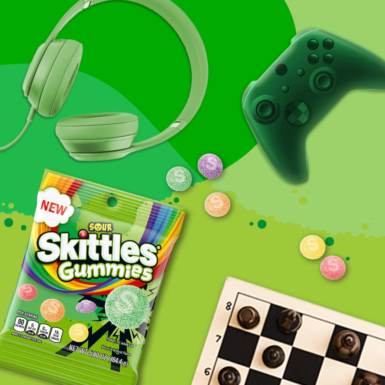 slide 8 of 8, SKITTLES Sour Gummies Chewy Candy Assortment, 5.8 oz Bag, 5.8 oz