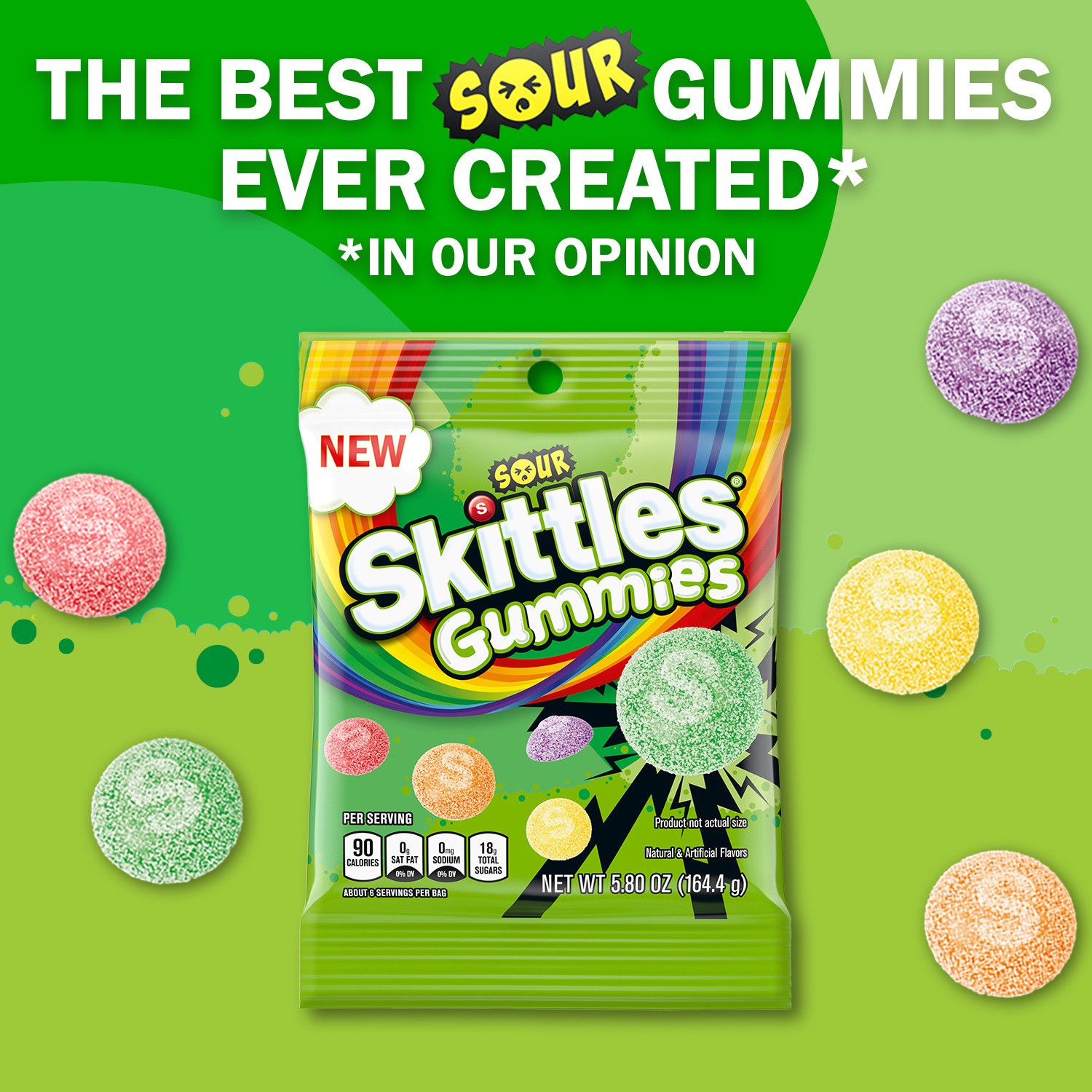 slide 4 of 8, SKITTLES Sour Gummies Chewy Candy Assortment, 5.8 oz Bag, 5.8 oz