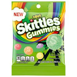 SKITTLES GUMMIES Sour Gummy Candy Assortment, 5.8 oz Bag